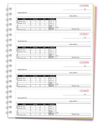 Cash Receipt Books - Letter Size 3-Part